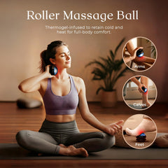Massage roller ball against a soothing background