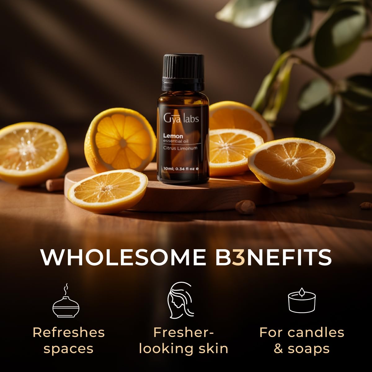 Lemon essential oil added to candle wax for DIY candles
