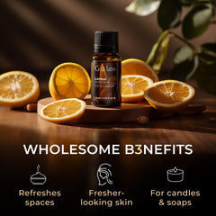 Lemon essential oil added to candle wax for DIY candles