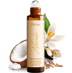 Amber glass Neroli Roll-On bottle from Gya Labs (0.34 fl oz)