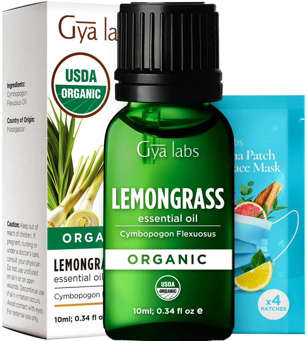 Gya Labs Organic Lemongrass Essential Oil bottle 0.34 oz