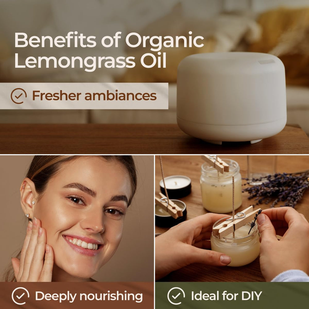  Lemongrass essential oil with dropper for easy use