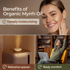 Diffuser with Myrrh essential oil for aromatherapy