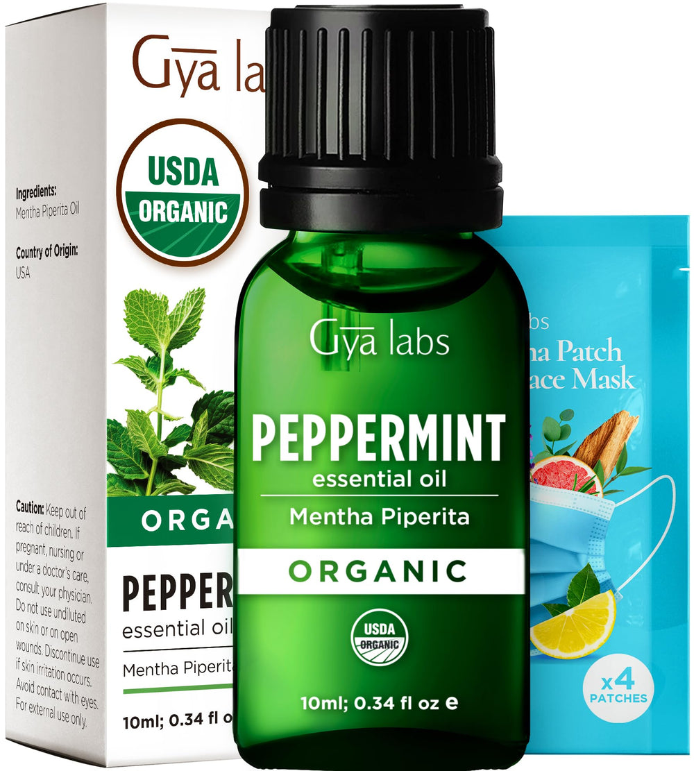 Gya Labs Organic Peppermint Essential Oil bottle 0.34 fl oz