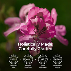 Label detail of Gya Labs Organic Rose Geranium Essential Oil