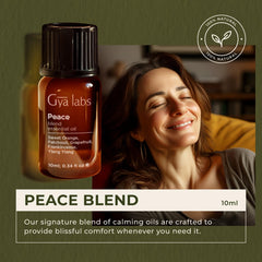 Peace essential oil blend bottle next to diffuser