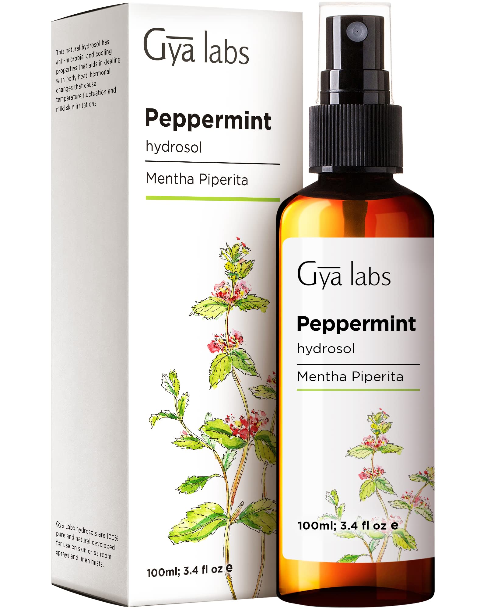 Gya Labs Peppermint Hydrosol bottle front view