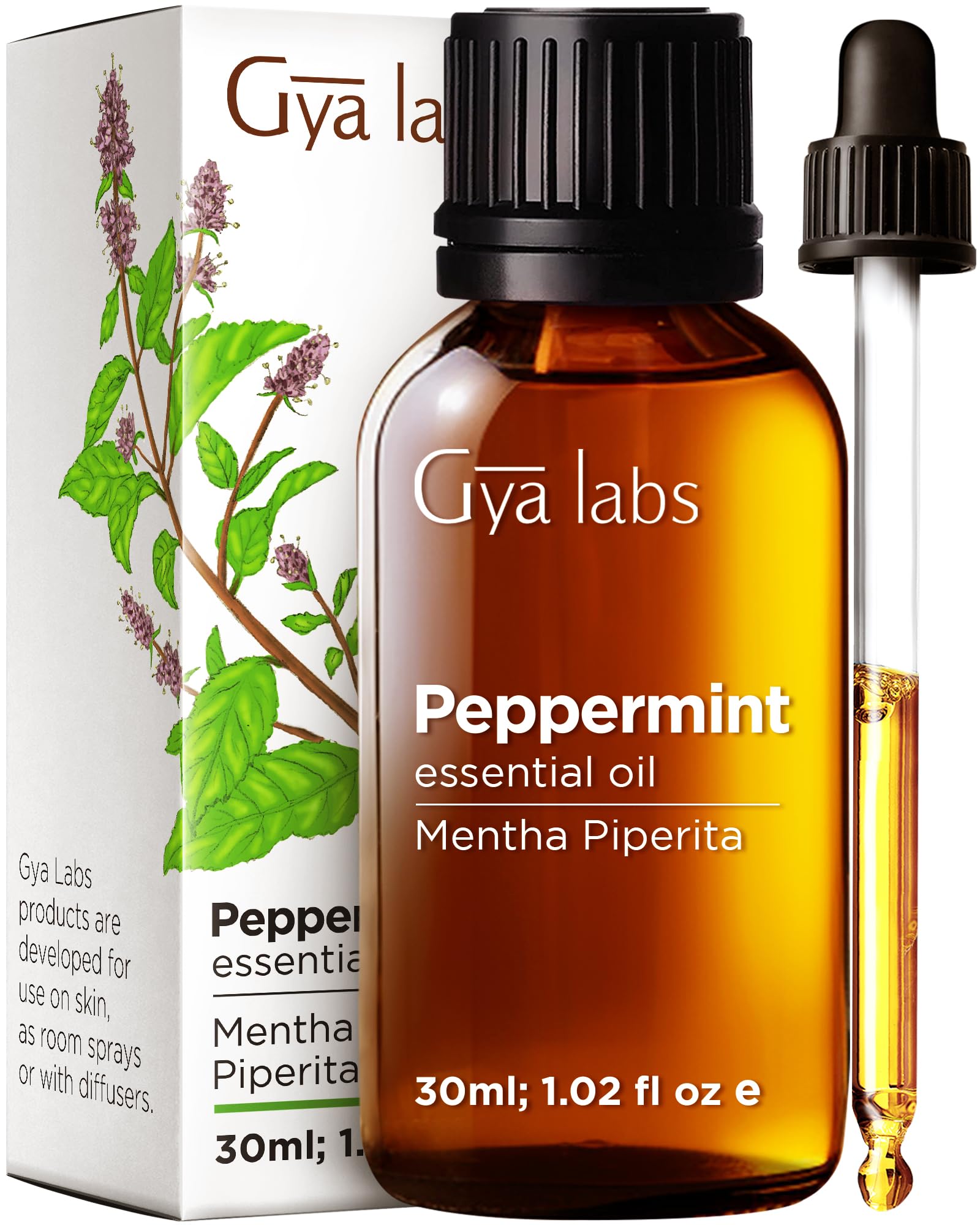 Gya Labs Peppermint Essential Oil bottle 1.02 fl oz