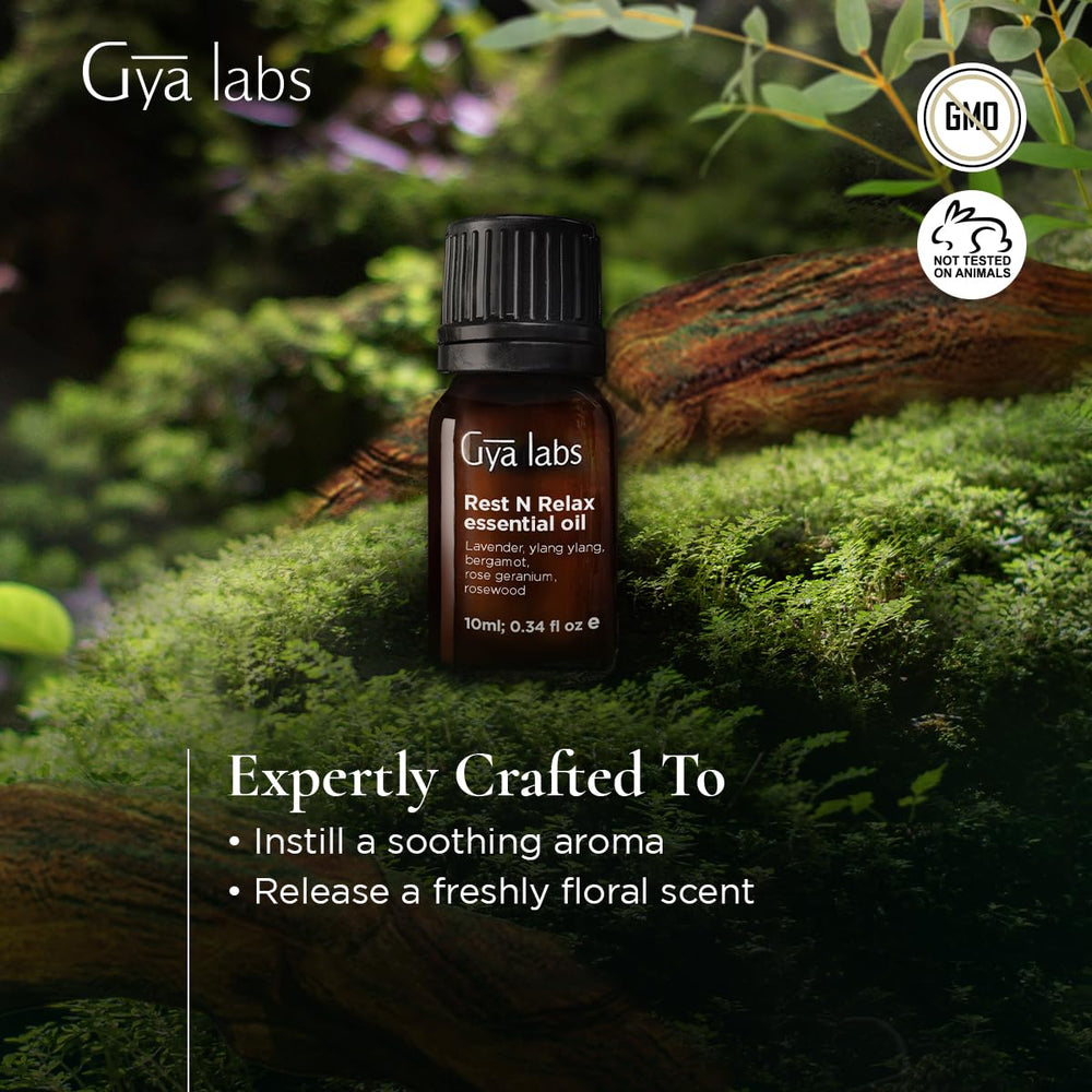 Diffuser setup using Rest N Relax essential oil for calming aromatherapy