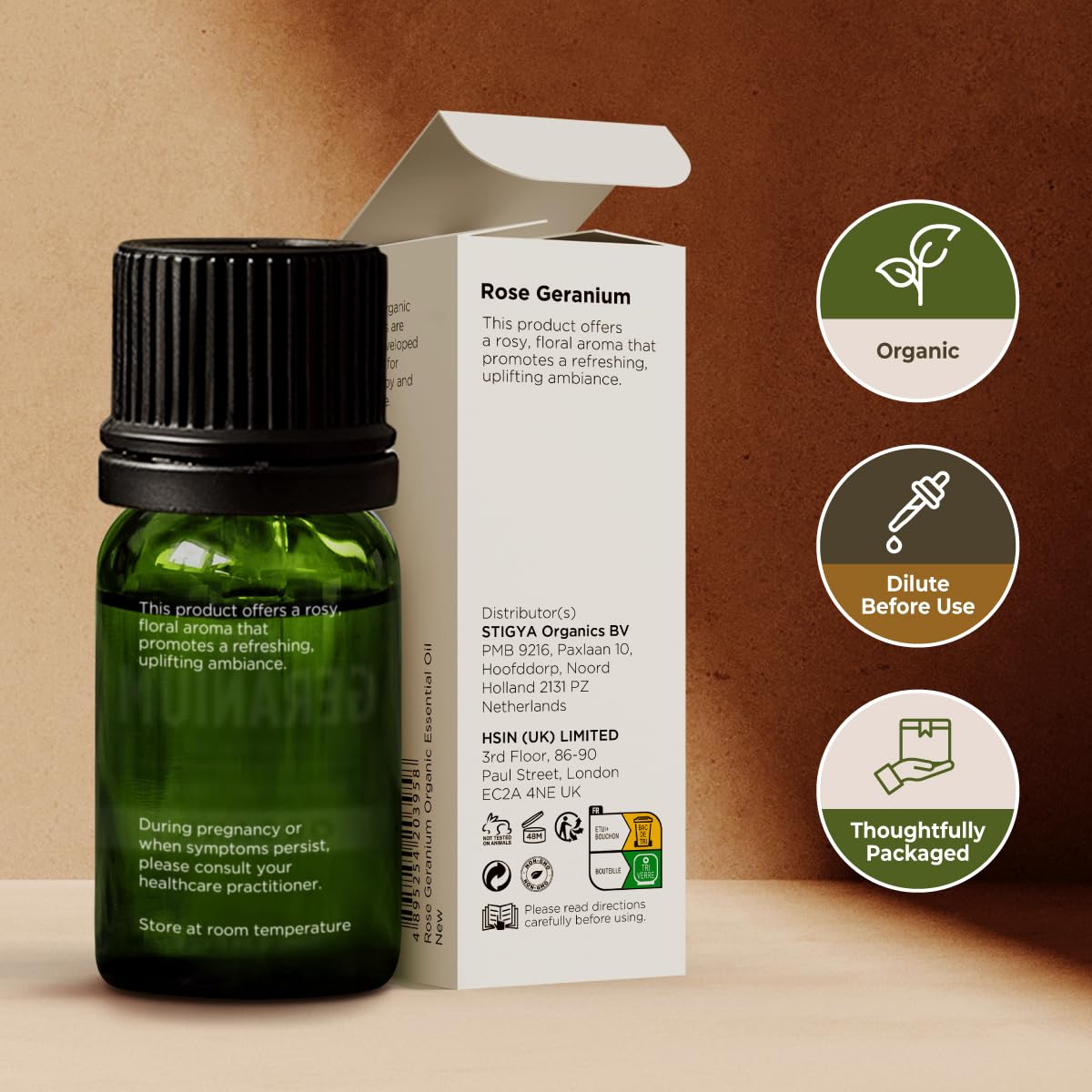 Packaging of Gya Labs Organic Rose Geranium Essential Oil