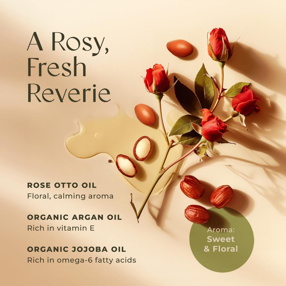 Ingredients visual for Rose Massage Oil
