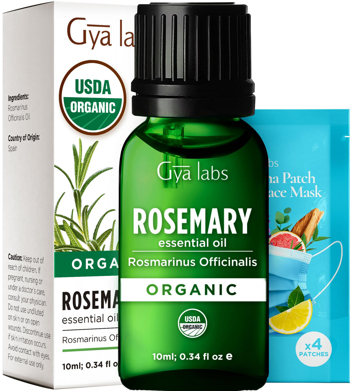 Gya Labs Organic Rosemary Essential Oil bottle 0.34 fl oz