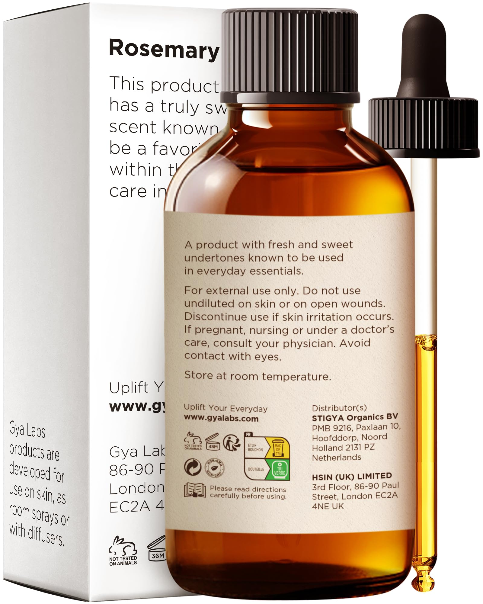 Gya Labs rosemary oil in a diffuser scene delivering calming aroma