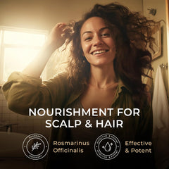 Gya Labs rosemary oil used for hair care routine and scalp massage