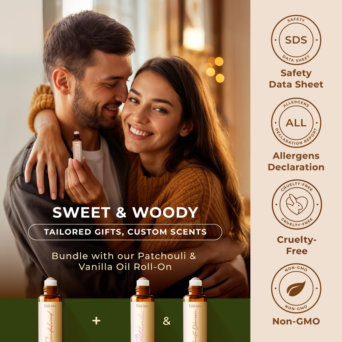 Gift-ready packaging for Gya Labs Sandalwood Roll-On