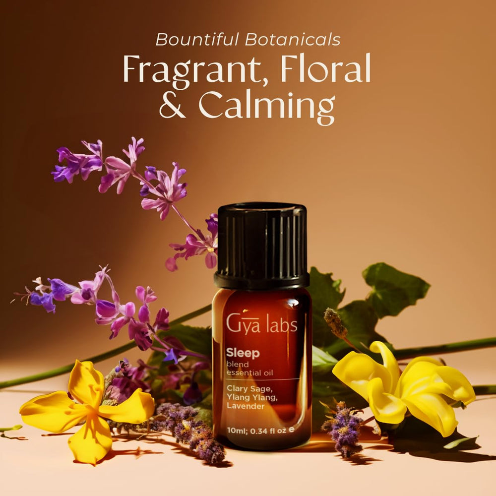 Sleep Essential Oil Blend scents: lavender, ylang-ylang, clary sage