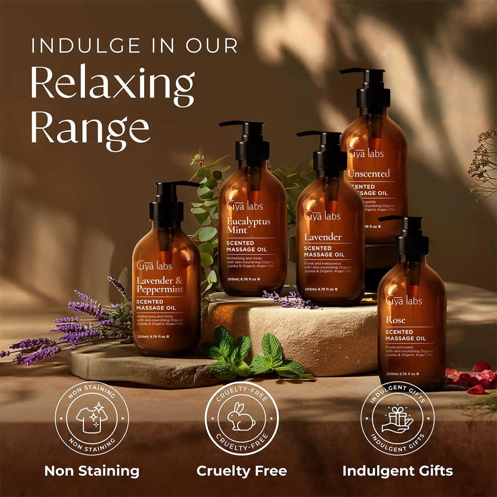 Massage oil spreading and absorbing into skin