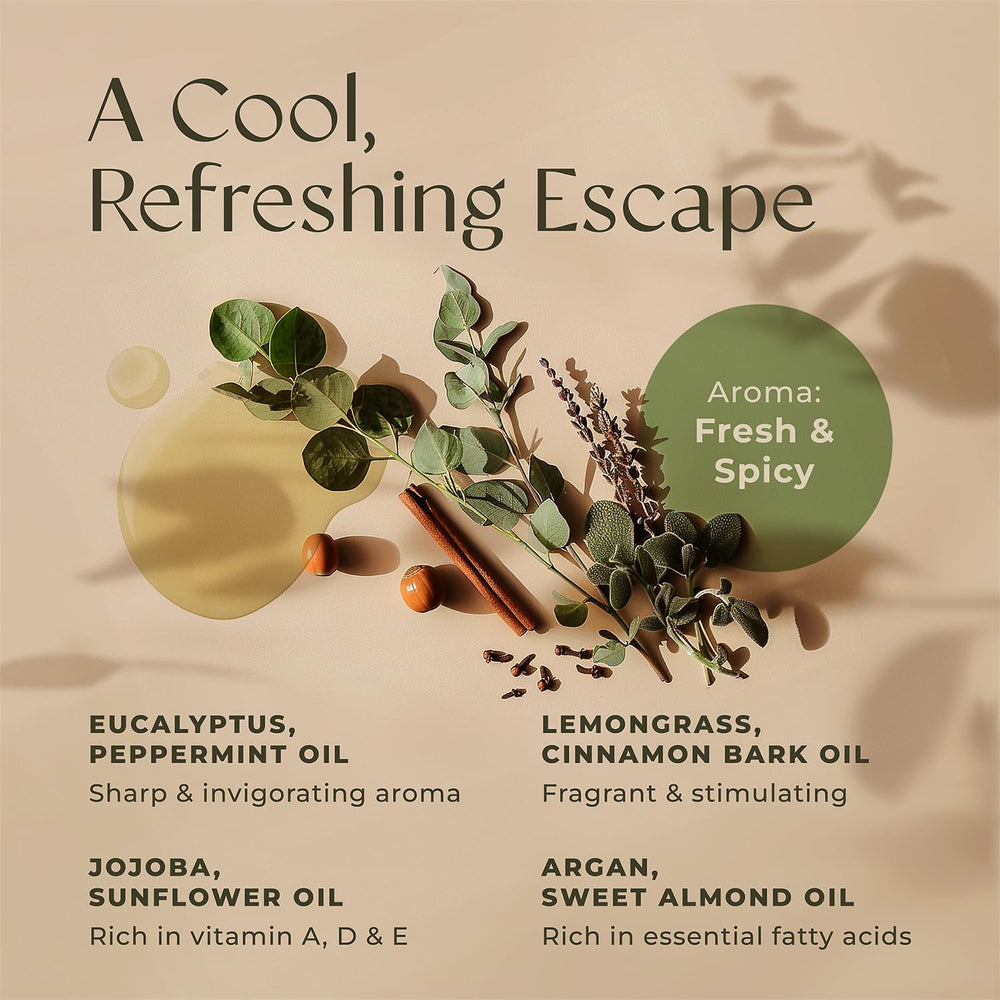 Close-up of ingredients: argan oil, jojoba oil, sweet almond oil