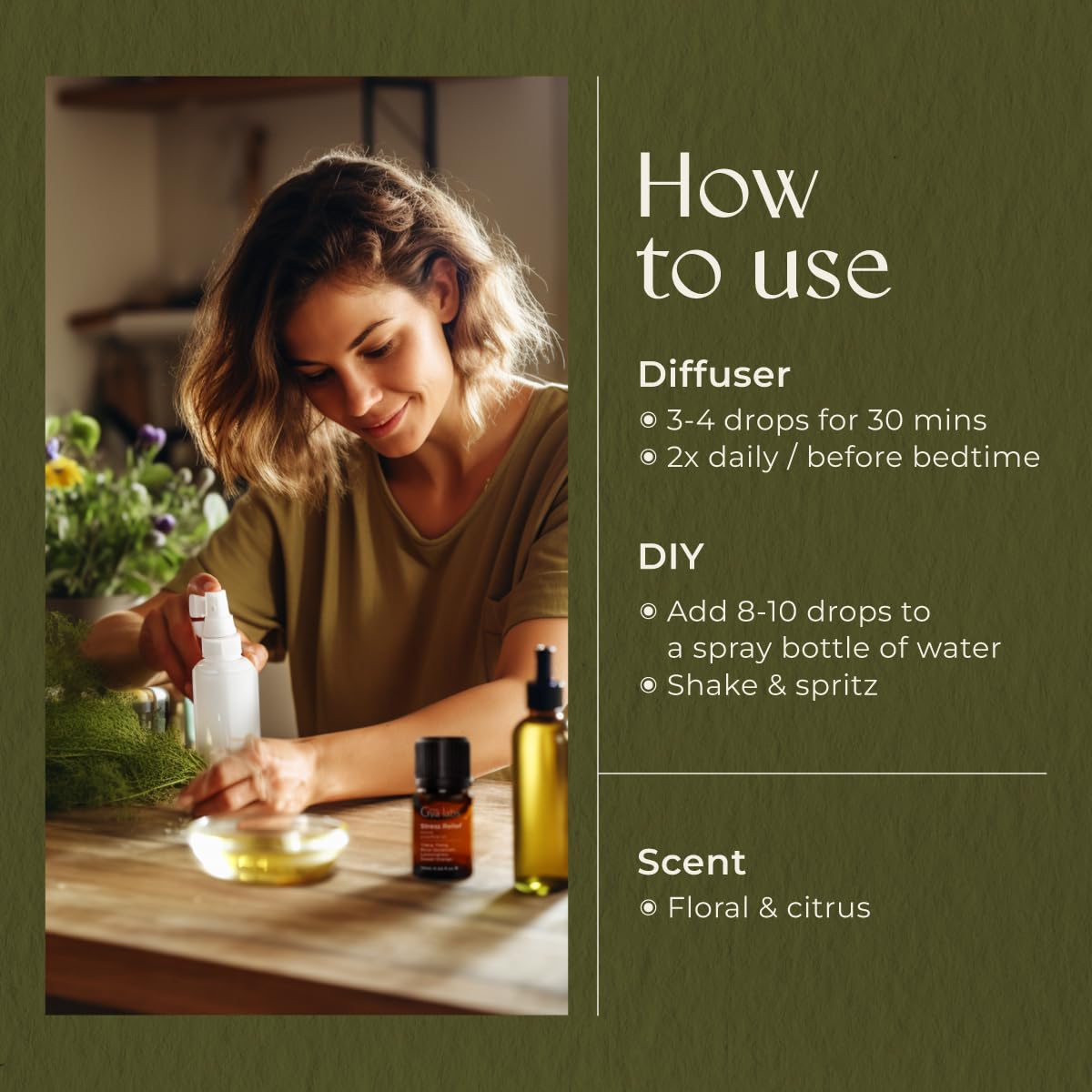 Quality testing and safety label on essential oil bottle