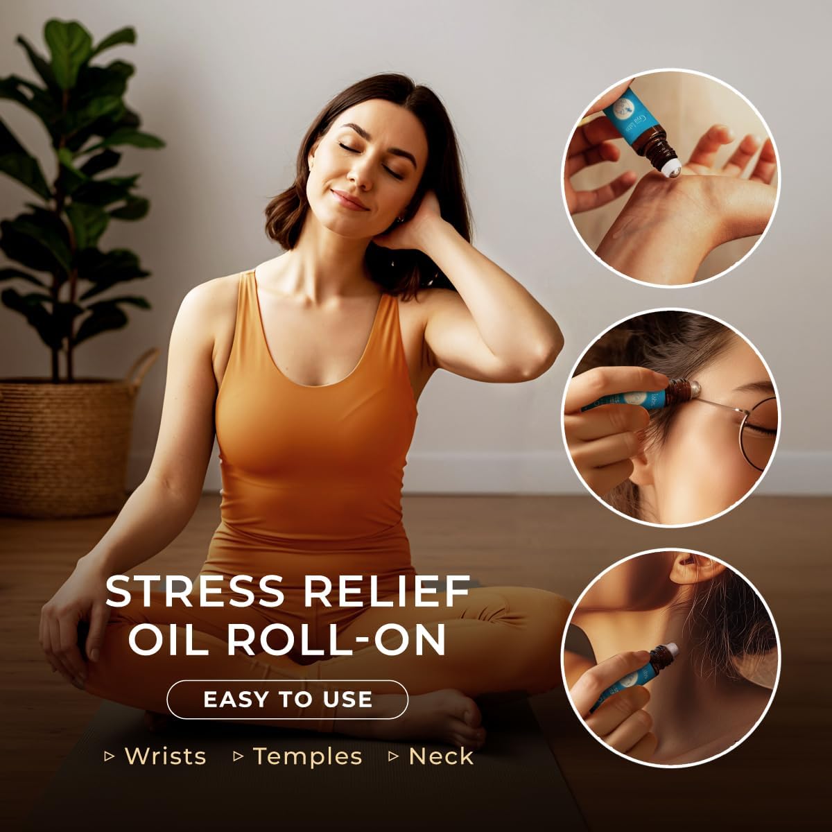 Roll-on applied to pulse points for aromatherapy relief