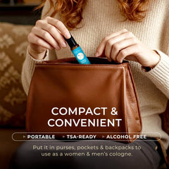 Travel-friendly, compact roll-on near a carry-on bag