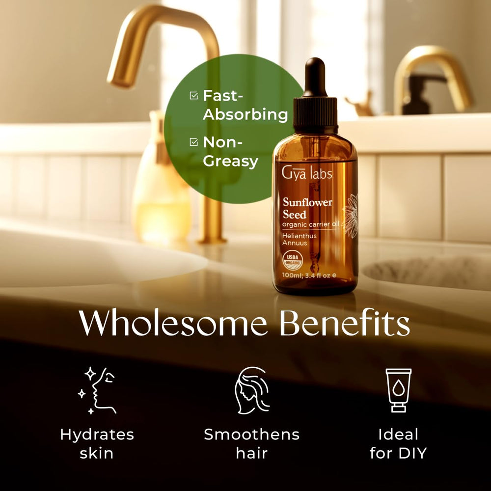 Sunflower oil blends with essential oils