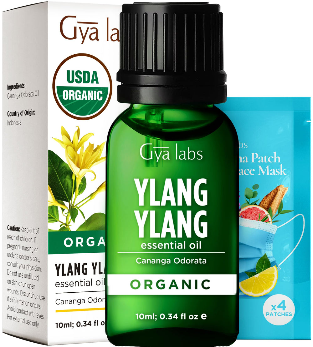 Gya Labs Organic Ylang Ylang Essential Oil bottle 0.34 fl oz