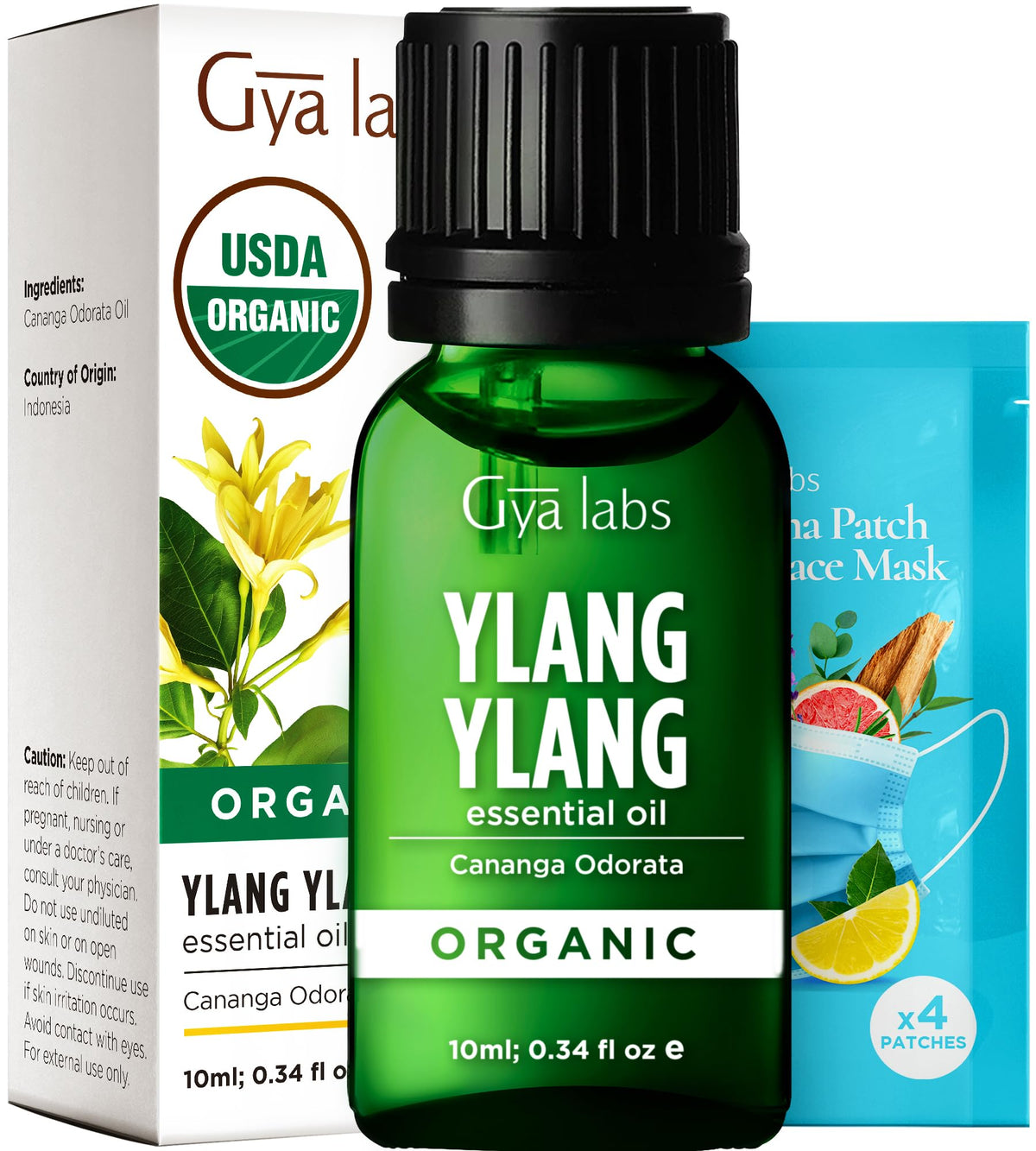 Gya Labs Organic Ylang Ylang Essential Oil bottle 0.34 fl oz