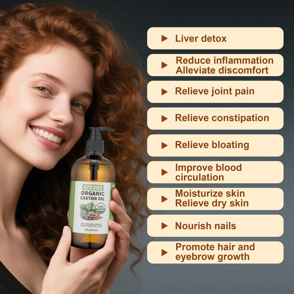 16 oz bottle of organic castor oil by GYBOHO