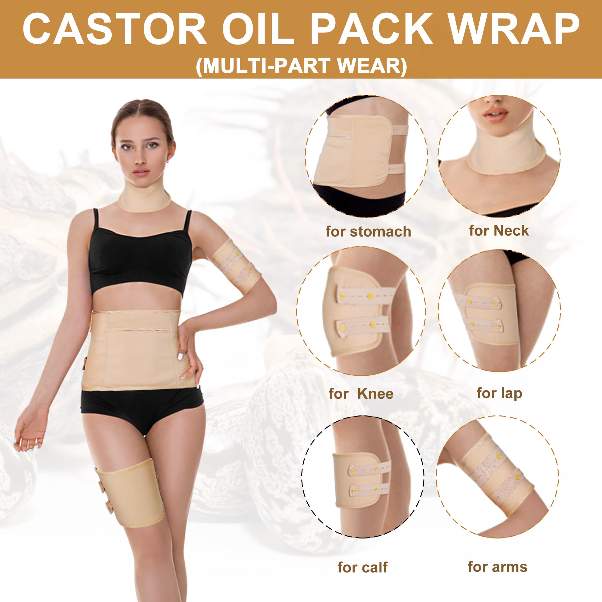 GYBOHO castor oil wrap kit with 10 pieces and accessories