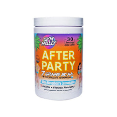 Gym Molly After Party Vegan BCAA Powder blue raspberry packaging
