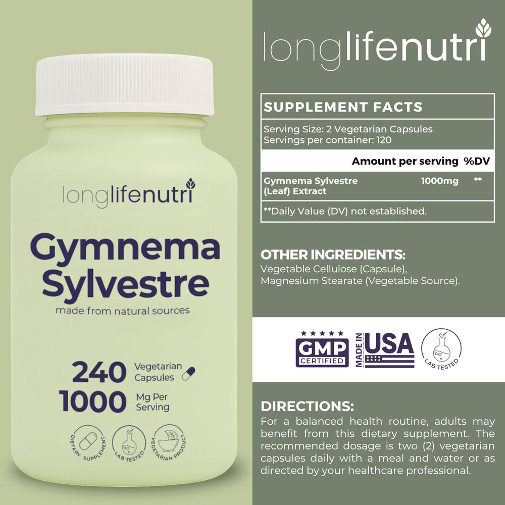 Vegan capsules of Gymnema Sylvestre 1000mg
