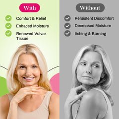 Gynatrof Vulva Moisture Cream skin-smoothing effect demonstrates daily comfort.