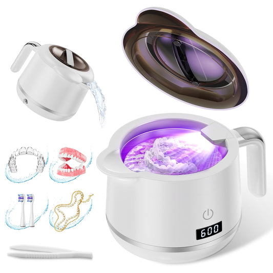 GYNHD Ultrasonic Retainer Cleaner front view with water bottle design
