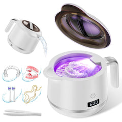 GYNHD Ultrasonic Retainer Cleaner front view with water bottle design