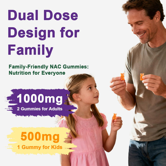 Gyumolics NAC Gummies bottle for kids with 60 gummies (500mg each)