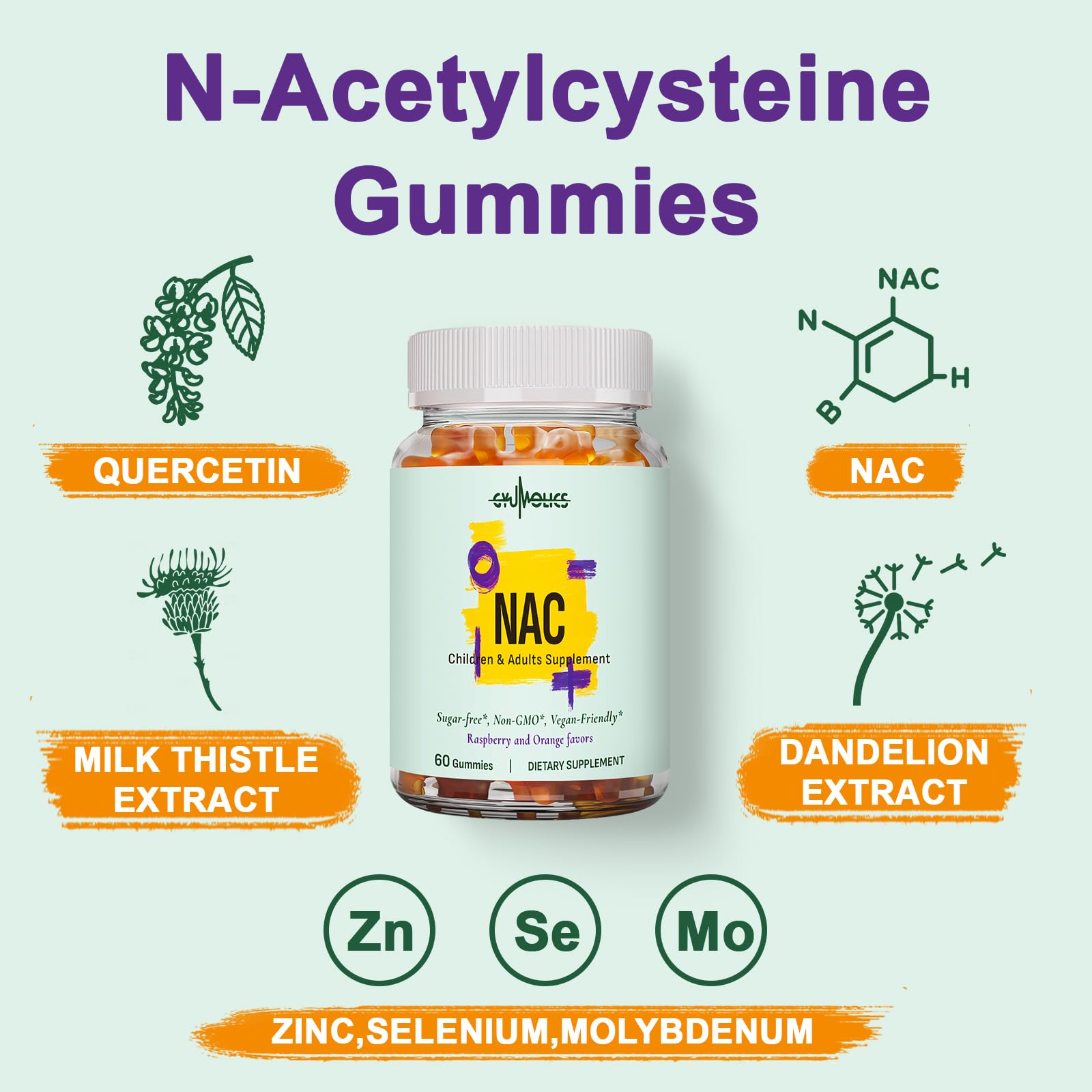 Gyumolics NAC mixed berry flavor gummies