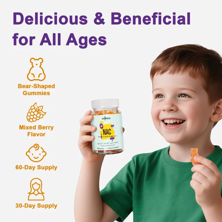 Vegan sugar-free NAC gummy ingredients including milk thistle and minerals