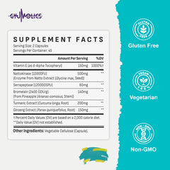Packaging with 90 capsules per bottle for Gyumolics Nattokinase 10000FU