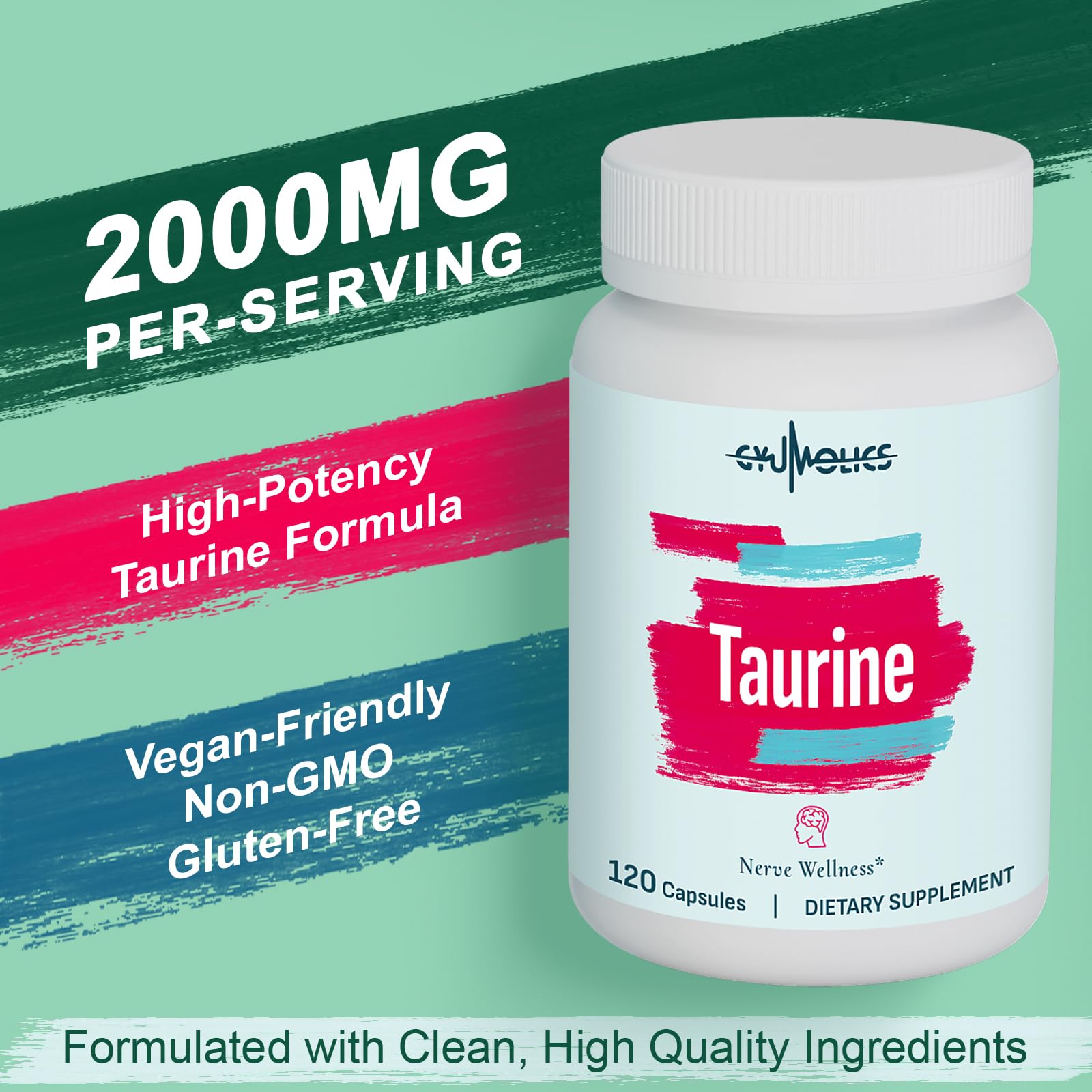 Taurine 2000mg per serving vegetarian capsules