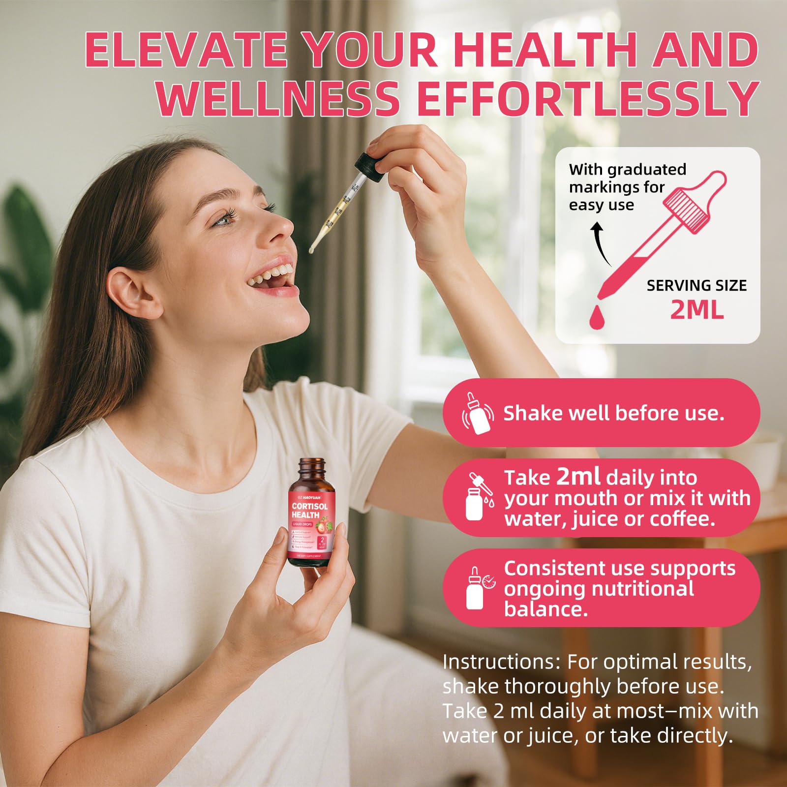 Dropper dispensing cortisol drops