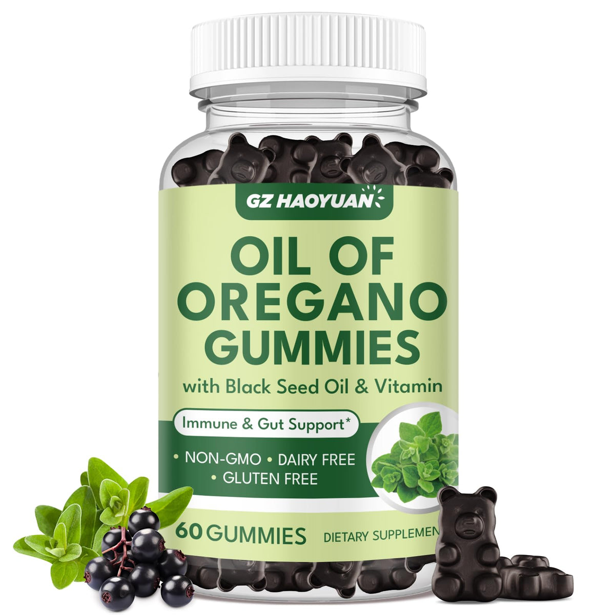 GZ HAOYUAN Oil of Oregano Gummies bottle front
