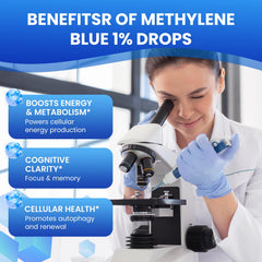 Mitochondrial support and metabolism concept with methylene blue