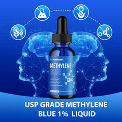 No alcohol and gluten-free methylene blue drops labeling
