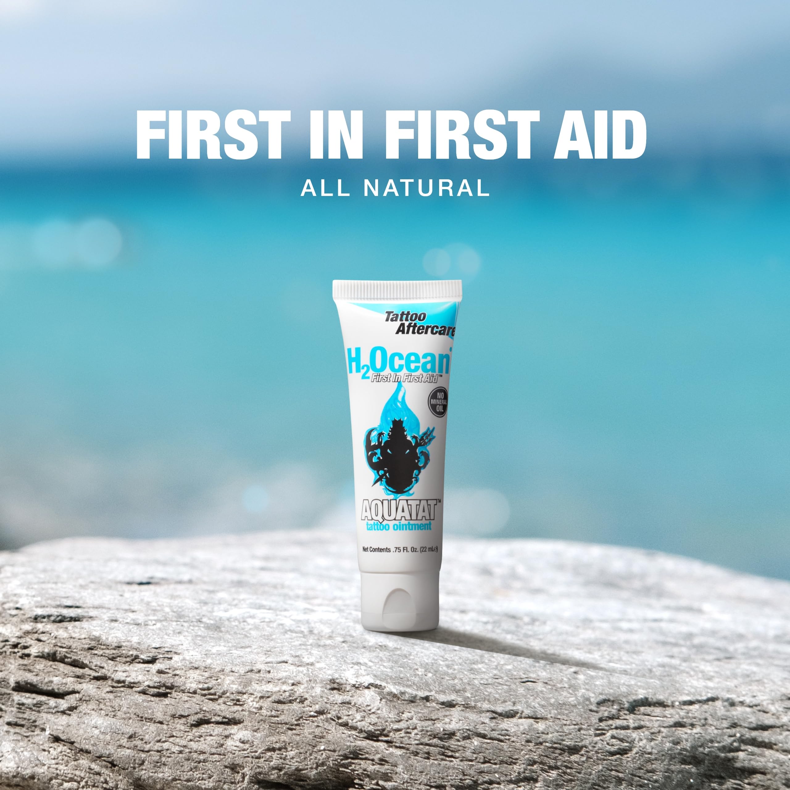 H2Ocean Aquatat fragrance-free tattoo care for sensitive skin.