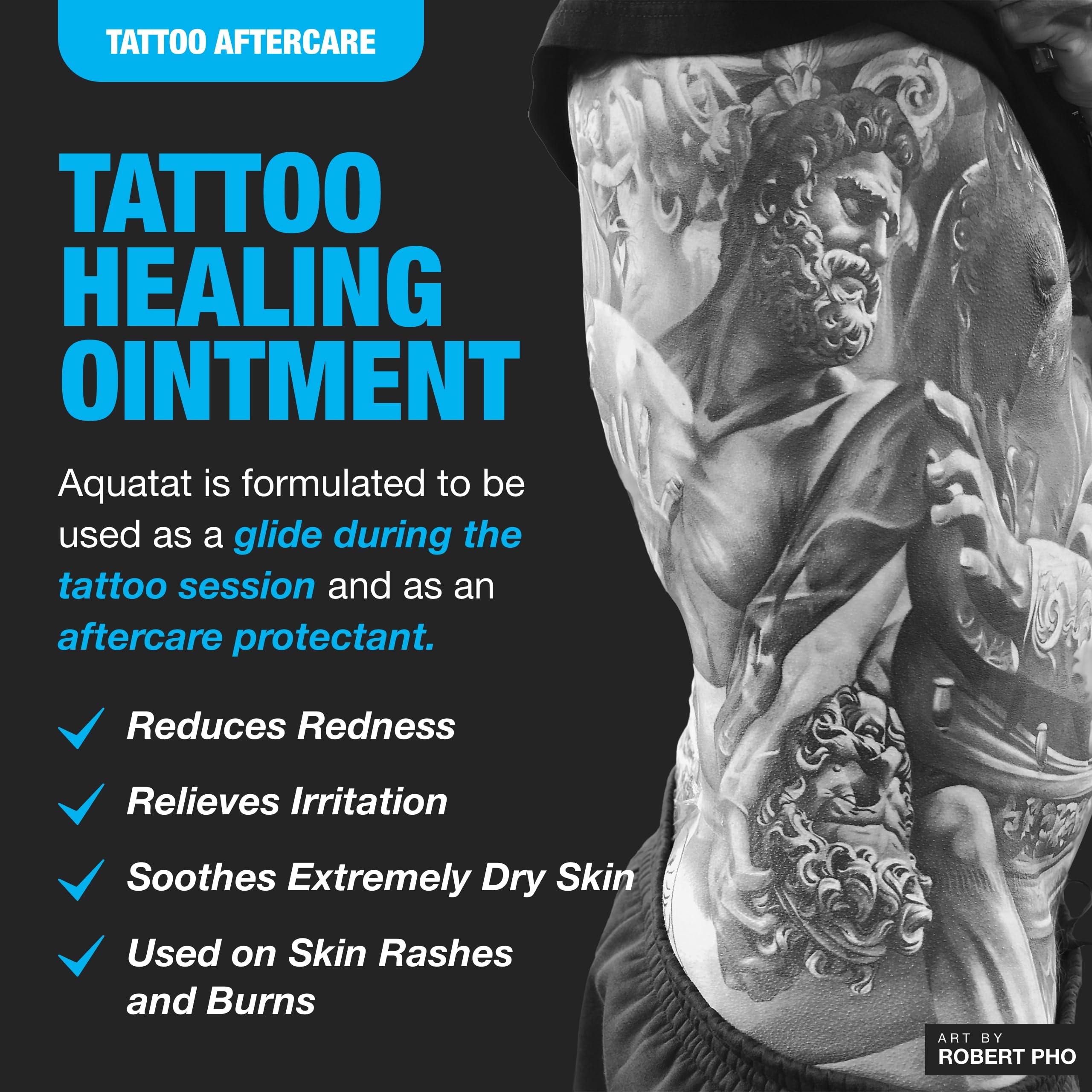 H2Ocean Aquatat tattoo aftercare ointment tube for ongoing healing support.