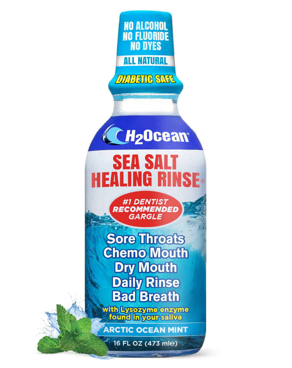 H2Ocean Healing Rinse Arctic Ocean Mint bottle 16 oz