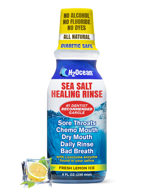 H2Ocean Healing Rinse Lemon Ice 8 oz bottle front view