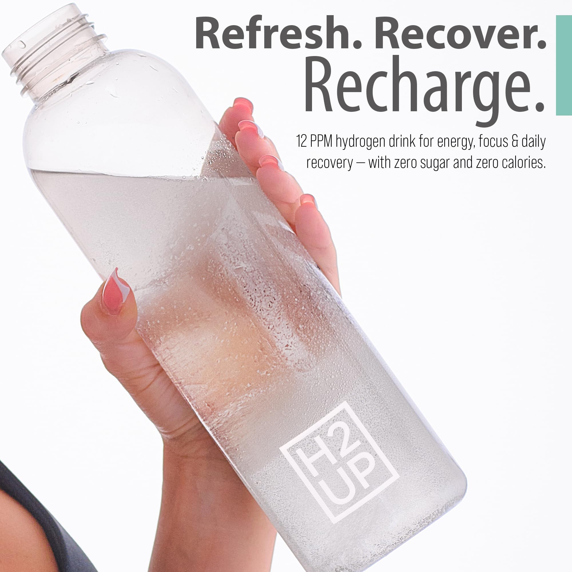 Hydrogen-infused water with H2UP tablets at 12 ppm