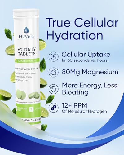 Dissolving hydrogen water tablet in a glass of water